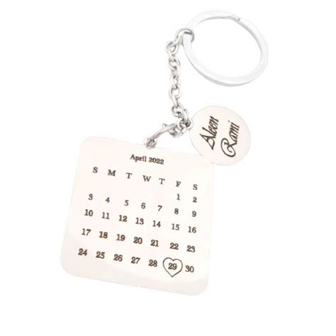 Personalized Calendar Keychain - Qasaed Jewelry