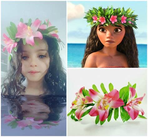 Moana Flower Crown, Moana Flower Headband, Moana Birthday Party Crown ...