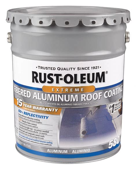 RUST-OLEUM, Aluminum Roof Coatings, Asphaltic Fibered Aluminum ...