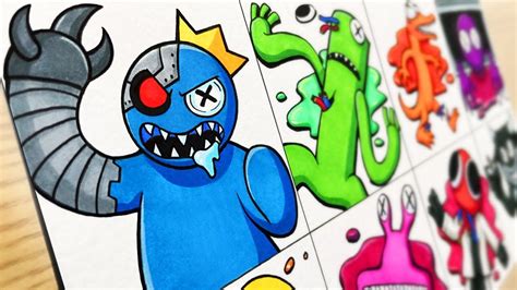 Desenho ROBLOX- R.I.P Rainbow Friends / BLUE's Dark Secret / The Forgott... Friend Painting ...