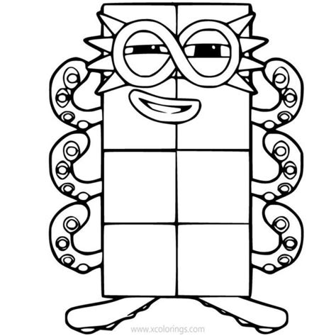 Numberblocks 9 Coloring Pages - XColorings.com