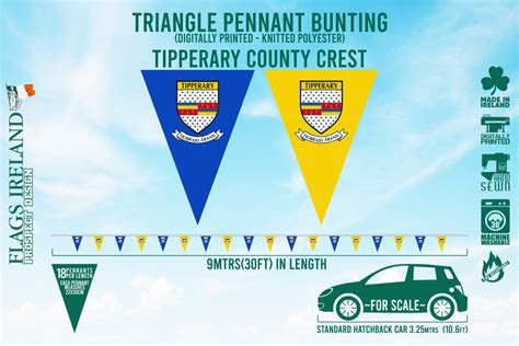 Tipperary County Crest Bunting – Flags Ireland Prospect Design