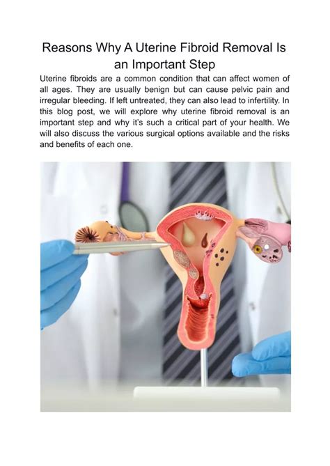 PPT - Reasons Why a Uterine Fibroid Removal Is an Important Step ...