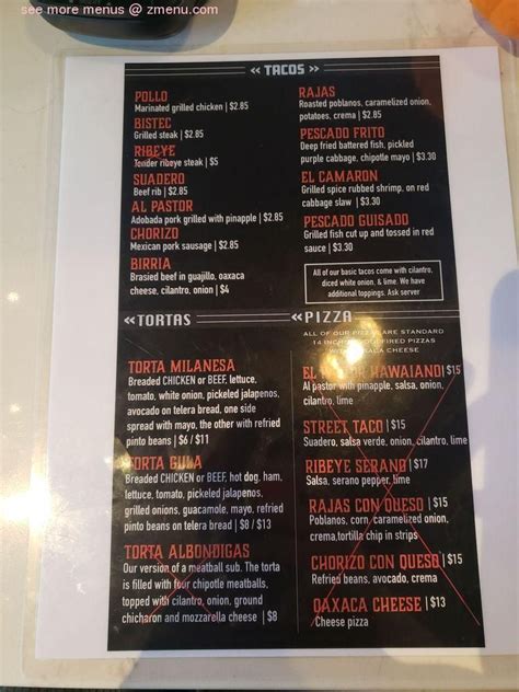 Menu at La Gula Mexicana pub & bar, Germantown