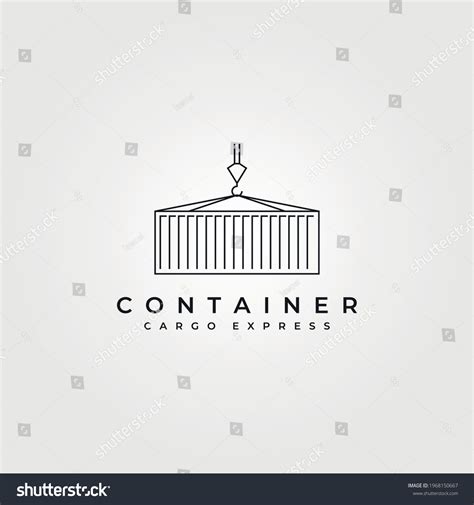 Shipping Container Line Icon Logo Vector Stock Vector (Royalty Free ...