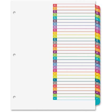 Colorful Blank Printable Avery Table Of Contents Template - Printable Word Searches