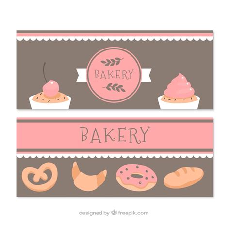 Free Vector | Bakery banners in flat style