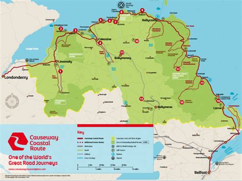 Causeway Coastal Driving Route Map and Guide, Derry to Belfast, Northern Ireland | Location ...