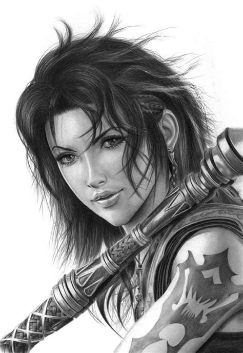 FANG FROM FINAL FANTASY XIII PENCIL DRAWING