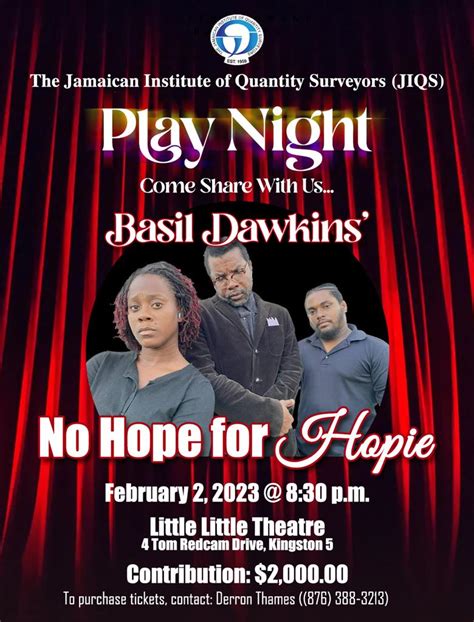 PLAY NIGHT – BASIL DAWKINS’ “NO HOPE FOR HOPIE”