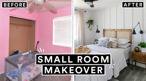 EXTREME SMALL BEDROOM MAKEOVER + DIY HEADBOARD (From Start To Finish) - YouTube