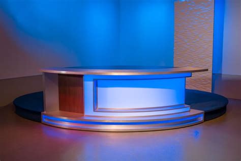 New Broadcast News Anchor Desk for Sale - TV Set Designs | Tv set design, Broadcast news, Tv sets