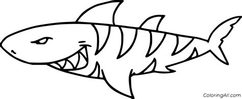 Tiger Shark Coloring Pages (8 Free Printables) - ColoringAll