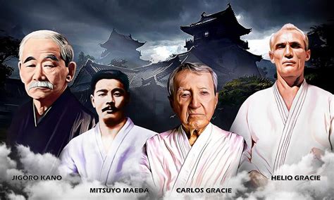 Jiu Jitsu Jigoro Kano, Mitsuyo Maeda, Carlos Gracie, Helio Gracie Collage On Canvas Made In US ...