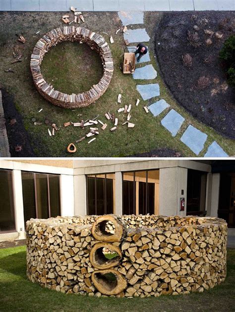 20 People Arrange Log Piles Into Beautiful Works Of Art