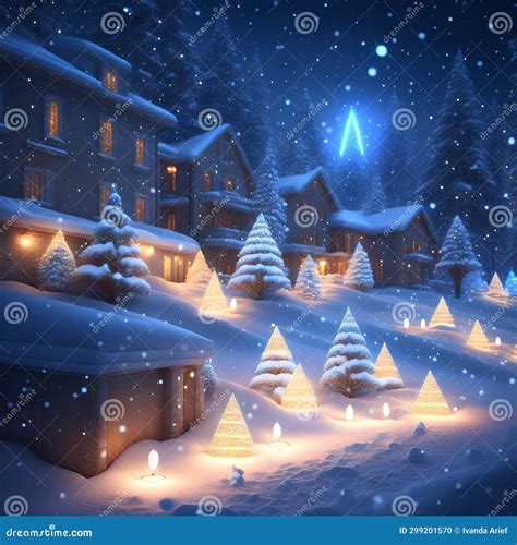 Glowing Christmas Lights in Snow Christmas Wallpaper Stock Illustration ...