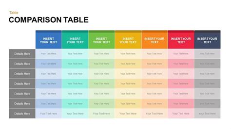 Comparison Table PowerPoint Template and Keynote Slide