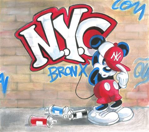 Mickey Mouse as NYC Graffiti Artist - Original Painting - - Catawiki