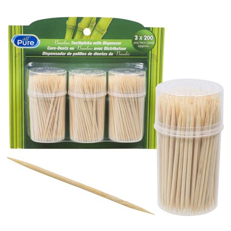 Wholesale 3 Pack Bamboo Toothpicks