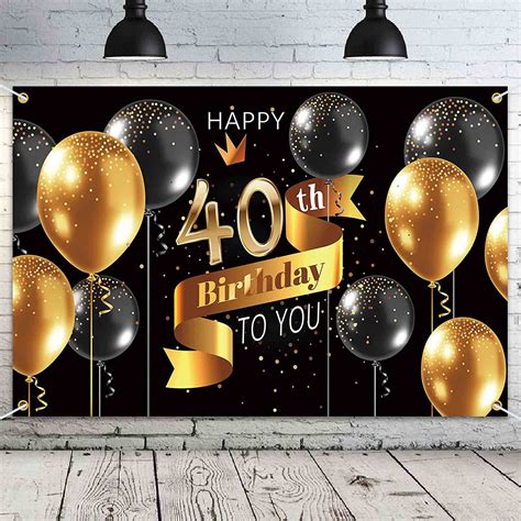 Happy 40th Birthday Backdrop Banner 40 Birthday Party | Etsy