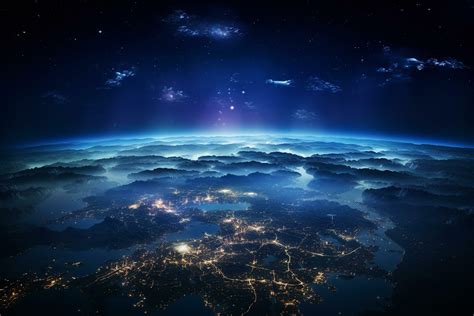 Night view of planet Earth from space. Elements of this image furnished ...