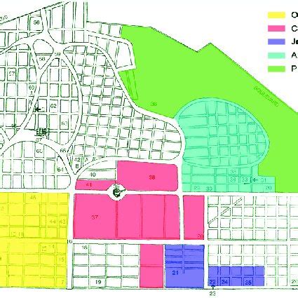 Map of Oakland Cemetery with color coded sections. | Download ...