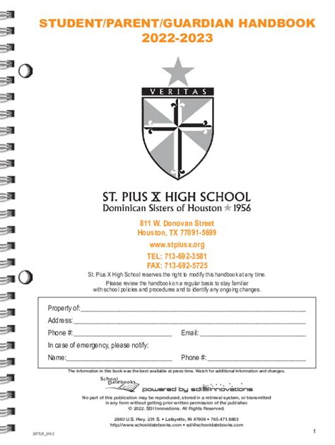 Fillable Online St Pius X High School - Houston, Texas - TXGreatSchools Fax Email Print - pdfFiller