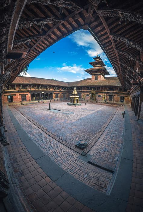 16 Amazing photos of Courtyards of Patan Museum through Fisheye Lens