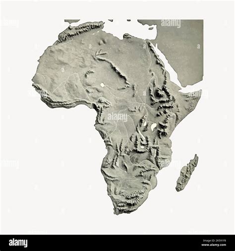 Africa terrain map sticker, geography illustration vector Stock Vector ...