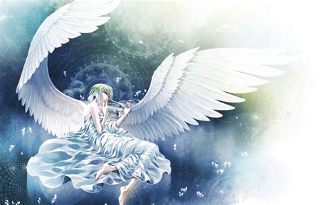 🔥 Download Angel Anime Girl Blue Wings Wallpaper by @matthewm39 | Anime ...