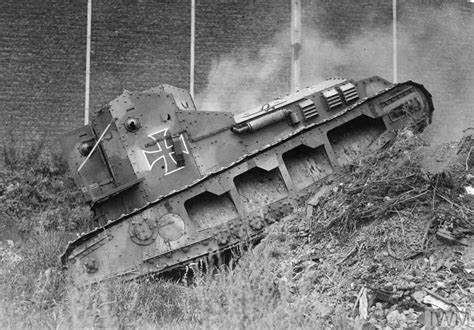 WWI, 1918; A captured British Whippet tank in German service. © IWM (Q ...