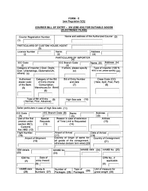 Bill Of Entry Format Pdf - Fill Online, Printable, Fillable, Blank ...