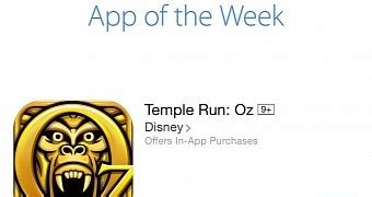 Temple Run: Oz Named Free App of the Week in App Store