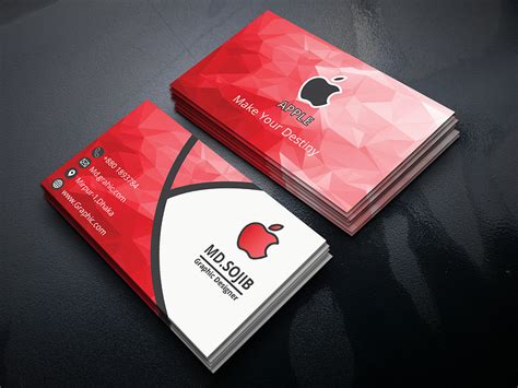 Apple Business Card Design by Md Mehedi Hasan Sojib on Dribbble