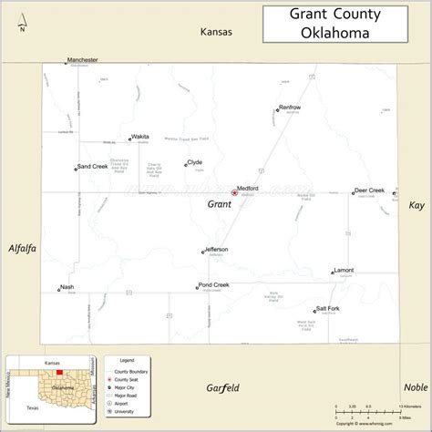 Map of Grant County, Oklahoma - Where is Located, Cities, Population ...