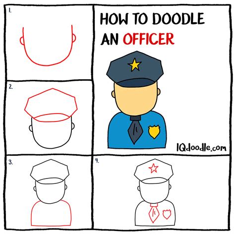 How to Doodle a Police Officer - IQ Doodle School