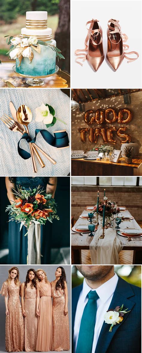 Rich and Decadent Copper + Teal Colour Palette | weddingsonline