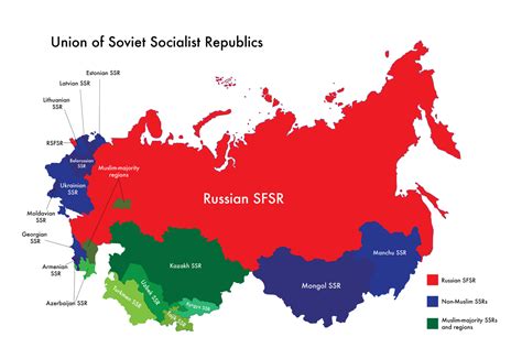 Map of USSR - Muslim-Majority SSRs and Regions by Nahmala on DeviantArt