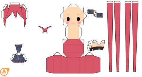 Teto Kasane Chibi Doll | Free Printable Papercraft Templates