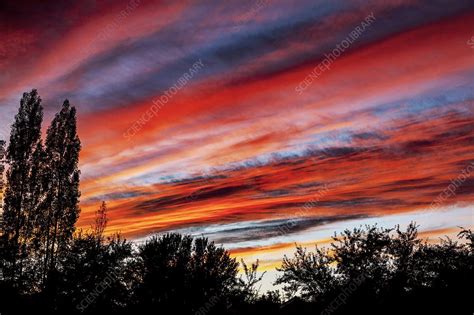 Altocumulus clouds at sunset - Stock Image - C040/5134 - Science Photo ...