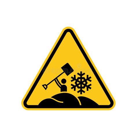 Heavy Snowfall Warning Sign. Triangle Warning Sign. Flat Vector Illustration. Stock Vector ...