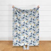 Whimsical space whales Fabric | Spoonflower