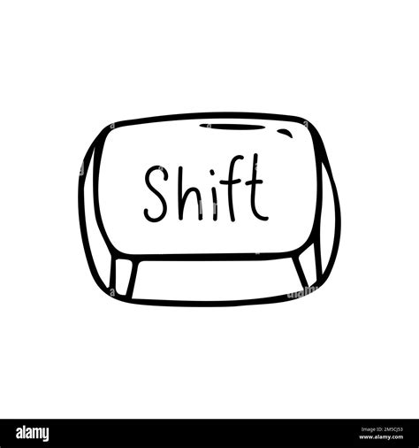 Shift key, button vector image black white hand drawing Stock Vector ...