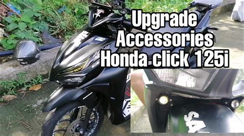 UPGRADE accessories honda click 125i with mini driving lights and G start horn. - YouTube