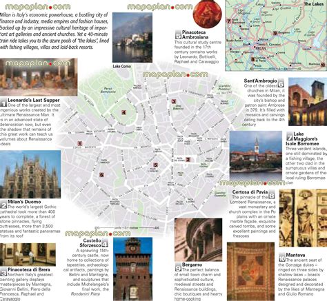 Milan top tourist attractions map - Milan city centre free travel guide ...