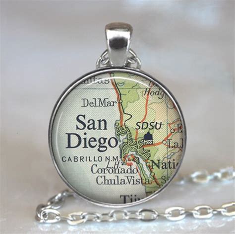 San Diego State University necklace SDSU map necklace San | Etsy