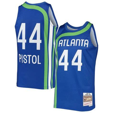 Atlanta Hawks Pete Maravich Mitchell & Ness Blue 1971-72 Hardwood Classics Swingman Jersey ...