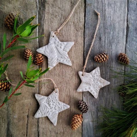 White or Blue Ceramic Christmas Star Ornament | Etsy