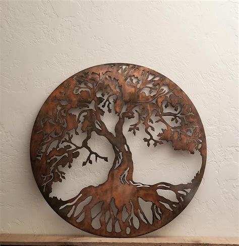 Copper Patina Tree of Life Wall Art Rustic Tree Decor Tree - Etsy | Metal tree wall art, Round ...