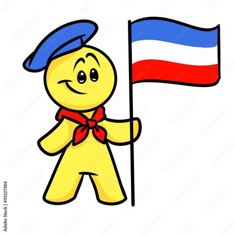 Smiley character French flag cartoon illustration isolated image Stock Illustration | Adobe Stock